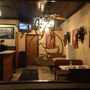 a view of the dining area