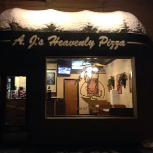 the front of the restaurant