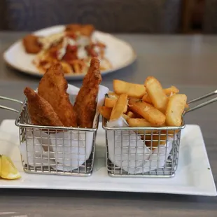 two baskets of fish and chips