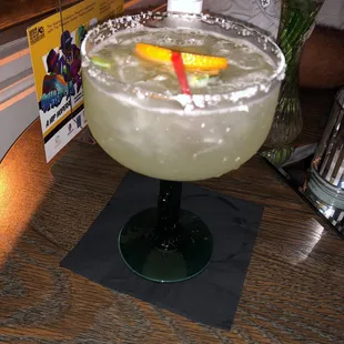 Margarita with lightly salted rim