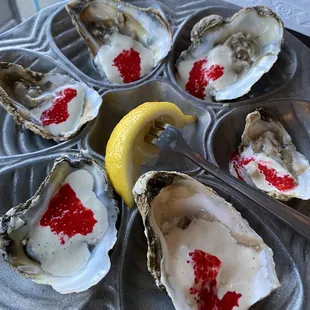 Oyster Romanov...the horseradish was runny with red &quot;caviar&quot;.