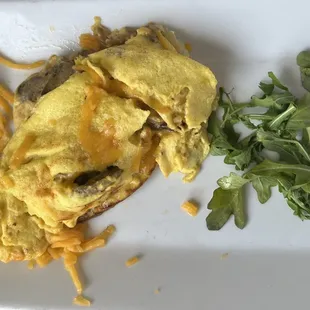 Mushroom &amp; cheddar omelette