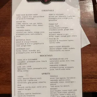 menu
