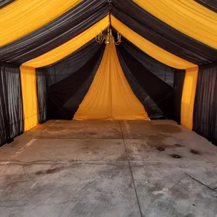 Tent draped