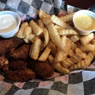 Hard chicken tenders that were difficult to cut with a knife.