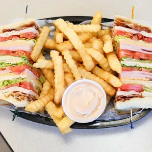 Club Sandwich with Fries