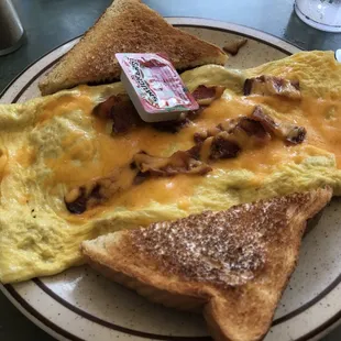 Bacon and cheese omelette