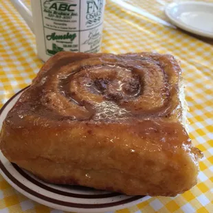 Warm home-made Caramel Roll right out of the oven.