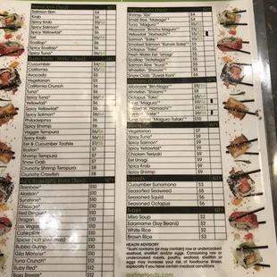 the menu