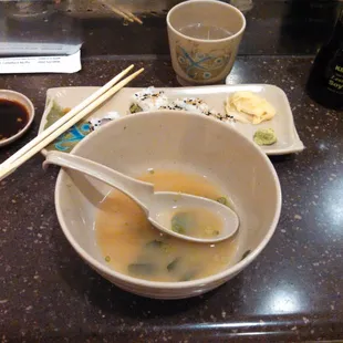 Yum! Super Giant Biggest miso soup bowl!  P.S. Sorry I posted this to wrong restaurant earlier.  : (