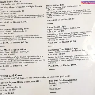 Great simple menu