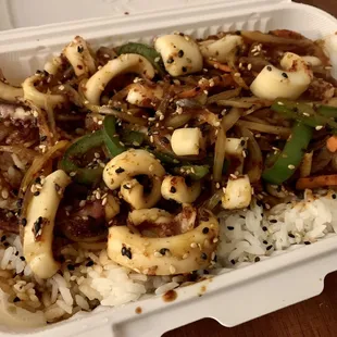 Squid Bulgogi Rice Platter