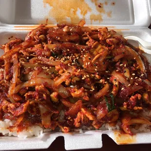 Chicken Bulgogi extra spicy.