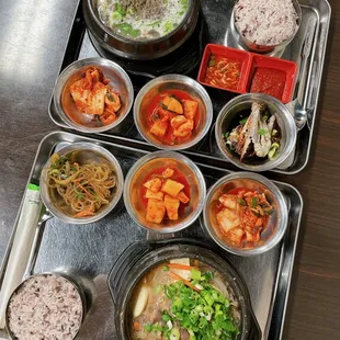 a variety of asian food