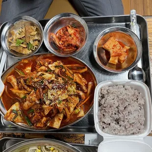 Stir fried squid with rice