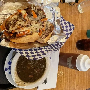 Gumbo Soup  and Yakiniku Po-Boy