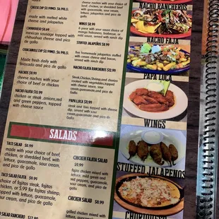 a menu for a mexican restaurant