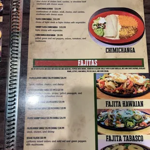 a menu for a mexican restaurant