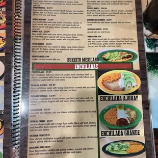a menu for a mexican restaurant