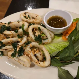 Grilled sate squid