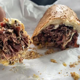 Tony's Hot pastrami: Mustard. Mayo. Proper pastrami. Seeded bun.  Like butta yo