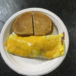 Ham and cheese omelette