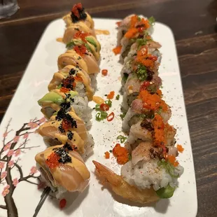 Let&apos;s Try Roll (left) &amp; Hamachili Roll (Right)