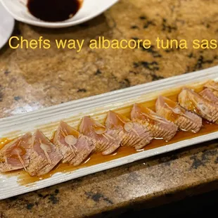 Albacore tuna belly sashimi