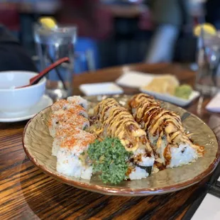 Sushi Platter Spicy Yellowtail Shrimp Crunchy