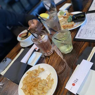 Firecracker Shrimp Miso Soup Lychee Blossom Pink Lychee Gyoza