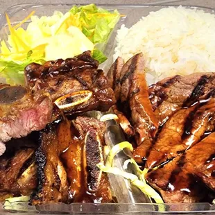 Terriyaki beef and short rib combo