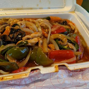 Thai Basil with Chicken (not shown: brown rice)