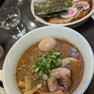 Miso and shoyu ramen