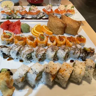 a variety of sushi