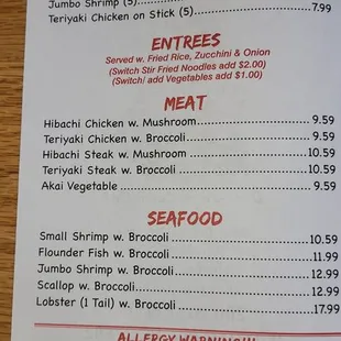 menu