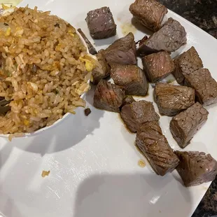 Steak and fried rice