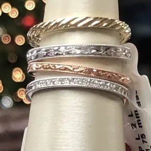 Gold stackable rings