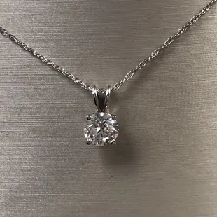 Diamond solitaire pendant