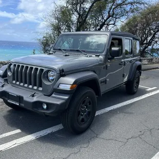 Jeep with bikini top