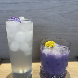 Left: Yuzu Highball, Right: Ube Horchata