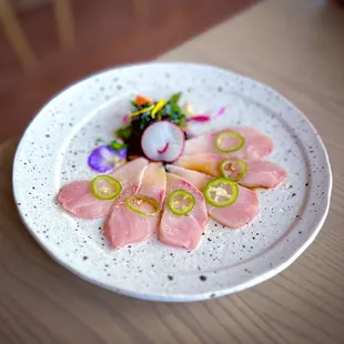 Yellowtail Carpaccio - fresh and fantastic!!