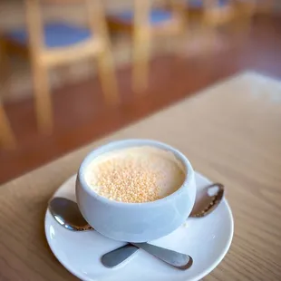 Homemade Shio Koji ice cream topped with rice puffs - this was just lovely!! Highly recommend!