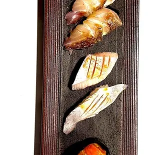 Uni, kanpachi, madai, saba