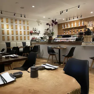 interior, sushi and sashimi