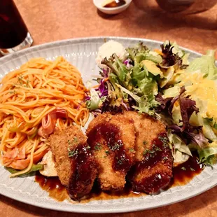 Combo C (Napolitan Spaghetti with Tonkatsu)