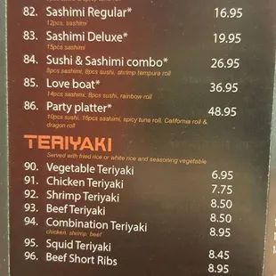 menu