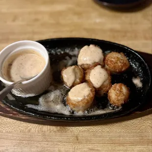 The popular crispy buttery sizzling deliciousness. Sizzling scallops.