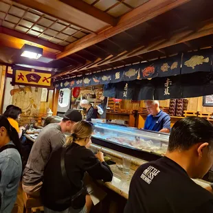 interior, sushi and sashimi