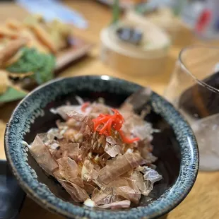 a bowl of food on a table