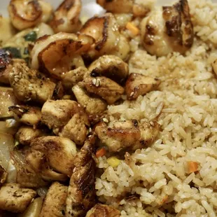 Chicken and shrimp hibachi